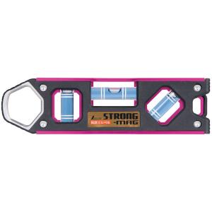 シンワ測定 73479 仮設工レベル STRONG-MAG 150mm MG付 ピンク ●