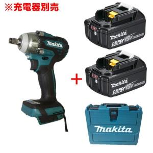 マキタ TW300DZ 充電式インパクトレンチ 18V バッテリ2個 BL1860B×2 ケース付き ◆｜shimadougu