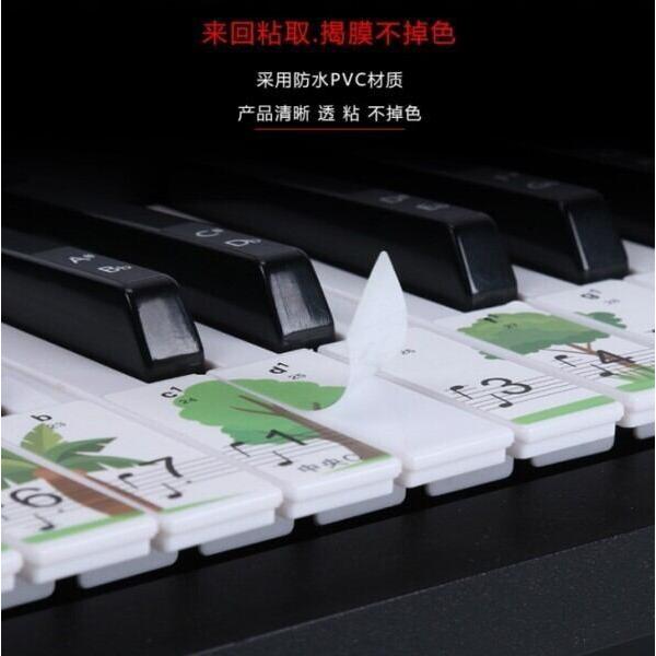 PIANO ピアノ練習補助教材！お子さんに！音階シール・緑の木バージョン！【８８鍵盤対応】