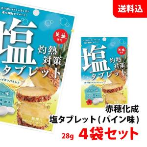 送料無料 メール便 塩あめ 4袋セット 熱中対策 塩タブレット クエン酸 ぶどう糖 配合 天塩使用 塩分補給 赤穂化成 パイン味 パインアメ