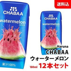 CHABAA ウォーターメロン 180ml×12本セット 送料無料 ハルナプロデュース チャバ 濃縮還元 果汁100％ジュース スイカジュース 紙パック 常温