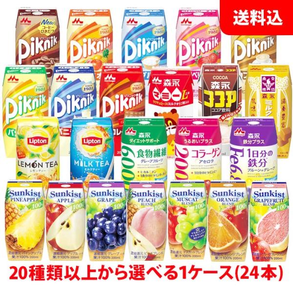 送料無料 森永 ブリック 200ml 1ケース(24本) ケースで選べる サンキスト Sunkist...