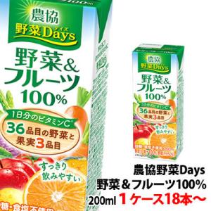 雪印メグミルク 農協野菜Days 野菜＆フルーツ 200ml 1ケース〜 紙パック 野菜ジュース