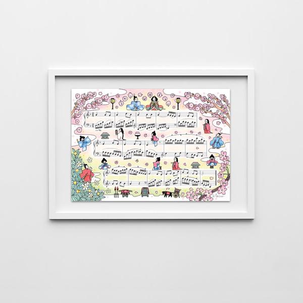 飾りたくなる楽譜 うれしいひなまつり（カラー） ／ ANZ-OO ARTWORKS
