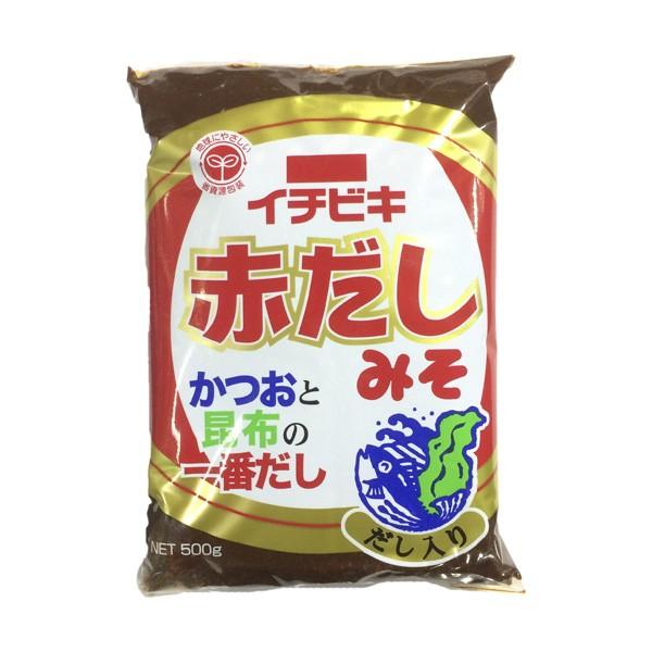 「イチビキ だし入り 赤だしみそ 500g」味噌 みそ 味噌汁 赤出し 豆みそ 赤みそ