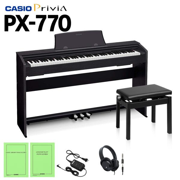 CASIO PX-770BK 同色高低イスセット 電子ピアノ 88鍵 カシオ PX770 (オンライ...