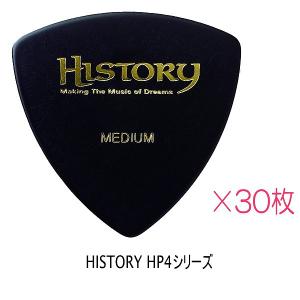 HISTORY ヒストリー HP4M ミディアム ギターピック 30枚セット おにぎり（トライアングル）型 ブラック｜shimamura