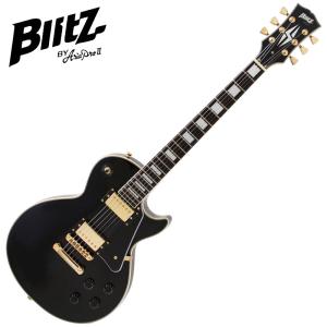 Blitz by AriaProII ブリッツ BLP-CST BK レスポールカスタム ブラック エレキギター 黒 BLPCST｜shimamura