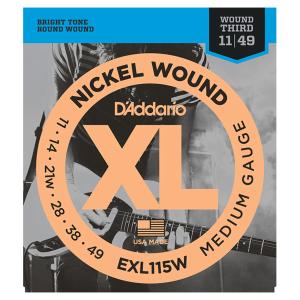 D'Addario ダダリオ EXL115W 11-49 ミディアムゲージ エレキギター弦 3弦巻弦｜shimamura