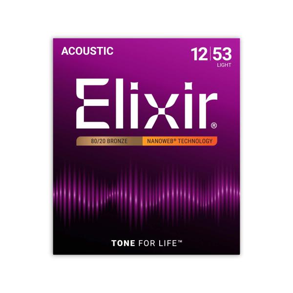 Elixir エリクサー NANOWEB 80/20ブロンズ 12-53 ライト #11052 アコ...