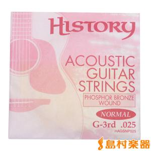 HISTORY ヒストリー HAGSNP025 アコースティックギター弦 G-3rd .025 〔バラ弦1本〕｜shimamura
