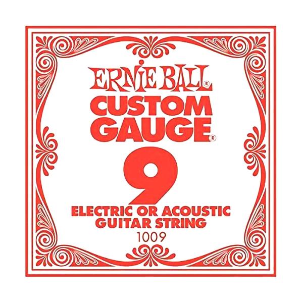 ERNiE BALL アーニーボール 1009 エレキギター／アコギ弦 009 プレーンスチール 〔...