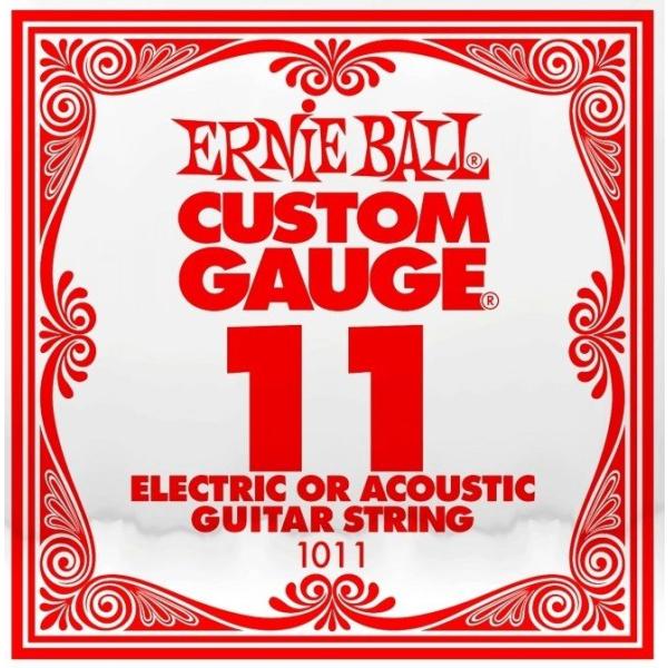 ERNiE BALL アーニーボール 1011 エレキギター／アコギ弦 011 プレーンスチール 〔...