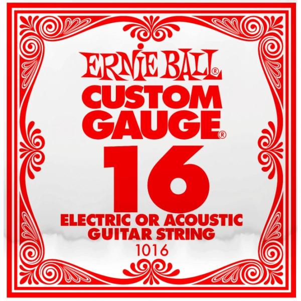 ERNiE BALL アーニーボール 1016 エレキギター／アコギ弦 016 プレーンスチール 〔...