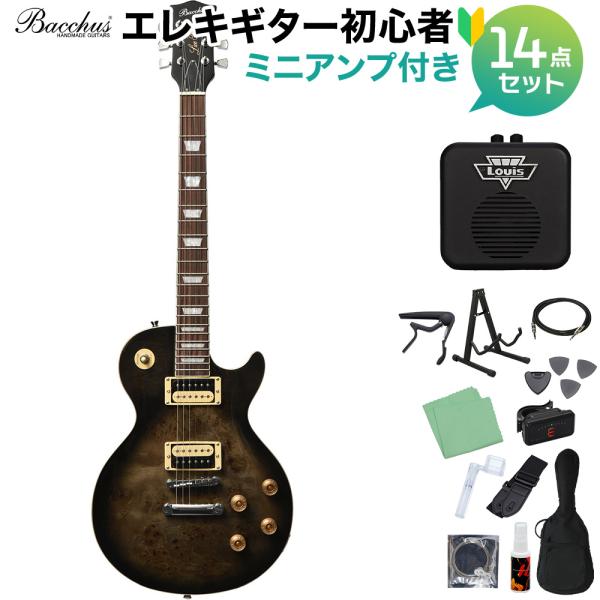 Bacchus バッカス BLP-BP/R BK-B エレキギター 初心者14点セット 〔ミニアンプ...