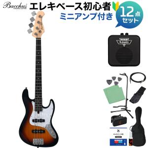 Bacchus バッカス WJB-Mini 3TS ベース 初心者12点セット 〔ミニアンプ付〕 ジャズベースタイプ ミニサイズ｜shimamura