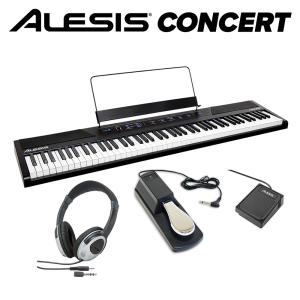 【最終在庫】 ALESIS アレシス Concert 本格ペダル+ヘッドホンセット 電子ピアノ フルサイズ・セミウェイト88鍵盤｜shimamura