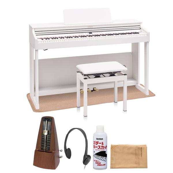 Roland ローランド 電子ピアノ 88鍵盤 RP701 WH ホワイト マット＆メトロノームセッ...