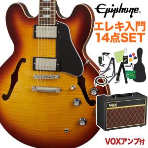 Epiphone ES-335 Figured Raspberry Tea Burst エレキギター 初心者14点セット VOXアンプ付き セミアコ