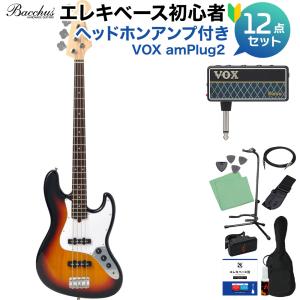 Bacchus バッカス BJB-1R 3TS ベース 初心者12点セット 〔amPlug付〕