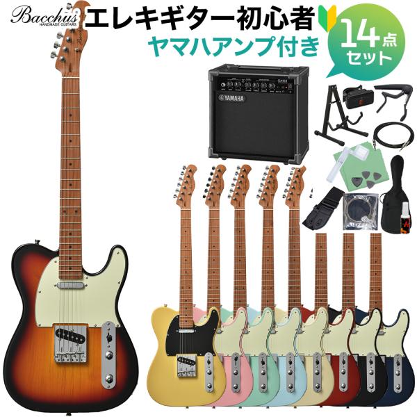 Bacchus バッカス BTE-1-RSM/M エレキギター初心者14点セット 〔ヤマハアンプ付き...