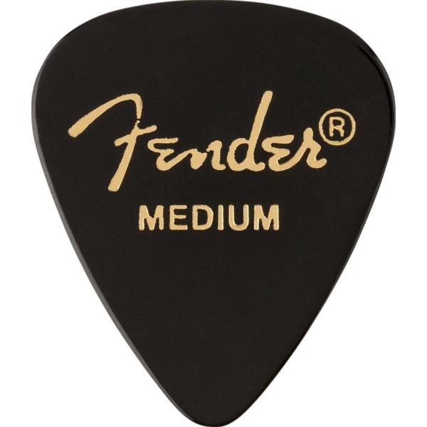 Fender フェンダー 351 Black Medium ピック 12枚セット ティアドロップ ミ...