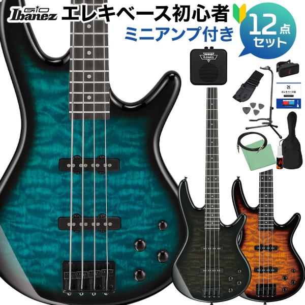 Gio Ibanez ジオ アイバニーズ GSR280QA ベース 初心者12点セット 〔ミニアンプ...