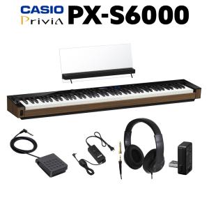 CASIO カシオ 電子ピアノ 88鍵盤 PX-S6000 BK ブラック ヘッドホンセット PXS6000 Privia プリヴィア〔オンライン限定セット〕｜shimamura