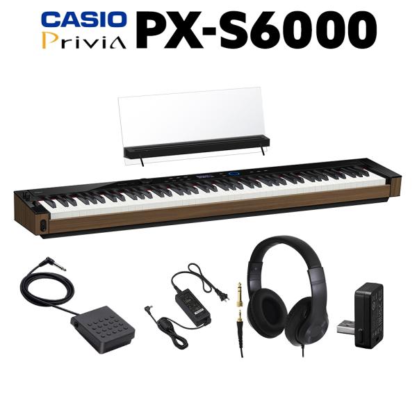 CASIO カシオ 電子ピアノ 88鍵盤 PX-S6000 BK ブラック ヘッドホンセット PXS...