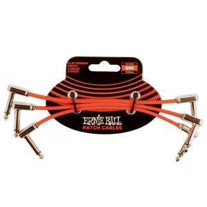 ERNiE BALL 6" Flat Ribbon Patch Cable 3-Pack Red パッチケーブル 6インチ P06402