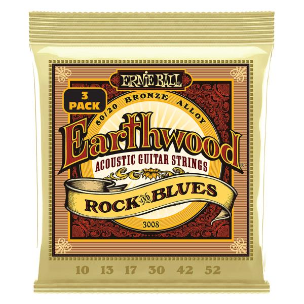 ERNiE BALL ACOUSTIC GUITAR STRINGS 3 PACK - 10-52 ...