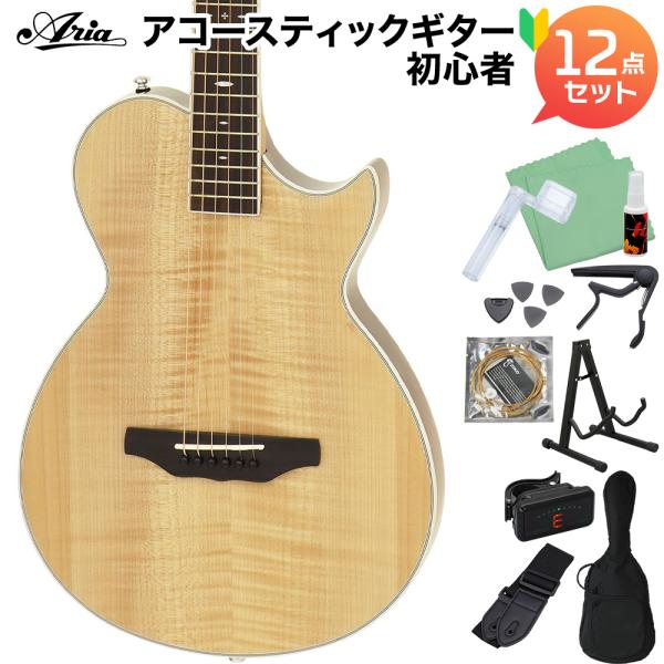 ARIA アリア APE-100 N アコースティックギター初心者12点セット 〔エレキギターのよう...