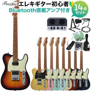 Bacchus バッカス BTE-3-RSM/M エレキギター初心者14点セット〔Bluetooth搭載ミニアンプ付き〕