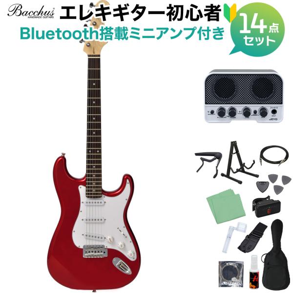 Bacchus バッカス BST-1R CAR エレキギター初心者14点セット 〔Bluetooth...