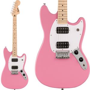 スクワイヤー SONIC MUSTANG HH Maple Fingerboard White Pickguard Flash Pink エレキギター｜shimamura