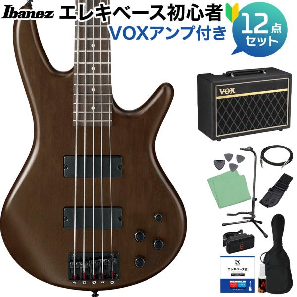 Ibanez アイバニーズ GSR205B WNF 5弦ベース 初心者12点セット 〔VOXアンプ付...