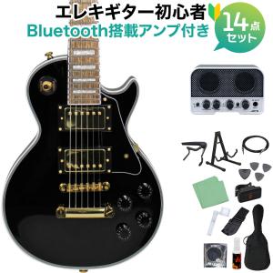 グラスルーツ SG-LPC-mini BLK ブラック エレキギター初心者14点セット 〔Bluetooth搭載ミニアンプ付き〕 レスポールカスタム｜shimamura