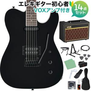 FERNANDES フェルナンデス TEJ-STD SH BLK エレキギター初心者14点セット 〔VOXアンプ付き〕 テレキャスタータイプ ブラック 黒｜shimamura