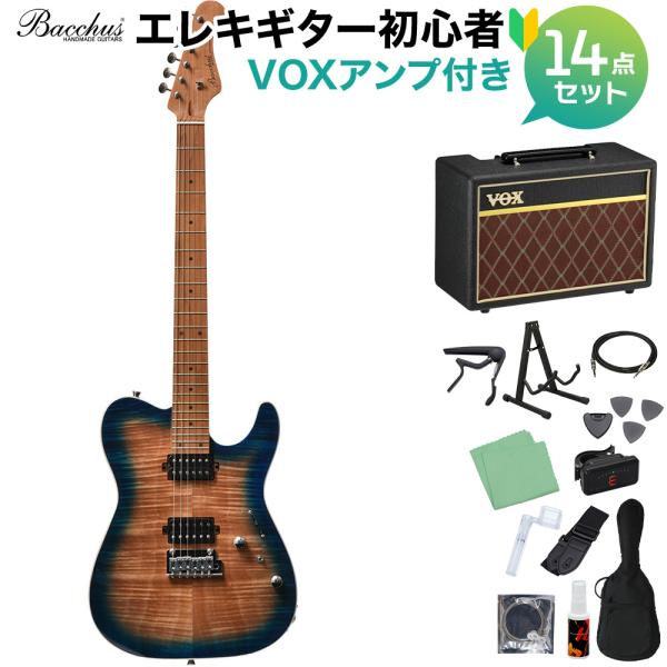 Bacchus バッカス TAC24 FMH-RSM/M N-BL-B エレキギター 初心者14点セ...