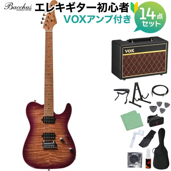 Bacchus バッカス TAC24 FMH-RSM/M N-MGT-B エレキギター 初心者14点...