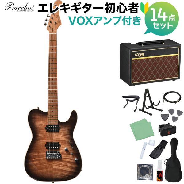 Bacchus バッカス TAC24 FMH-RSM/M N-BK-B エレキギター 初心者14点セ...