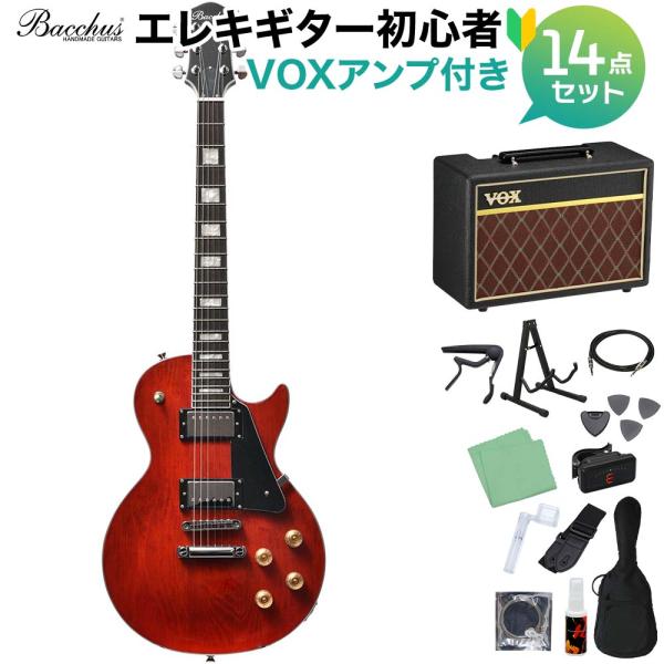 Bacchus バッカス DUKE-STD A-RED エレキギター 初心者14点セット〔VOXアン...