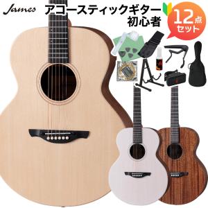 James ジェームス J-300S アコースティックギター初心者12点セット トップ単板 簡単弦高調整 細いネック｜shimamura