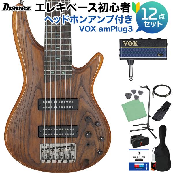 Ibanez アイバニーズ SR6AH SUF 6弦ベース初心者12点セット 〔ヘッドホンアンプ付〕...