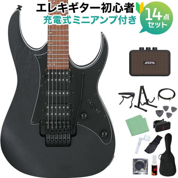 Ibanez アイバニーズ RG450B WK エレキギター初心者14点セット 充電式ミニアンプ付き...