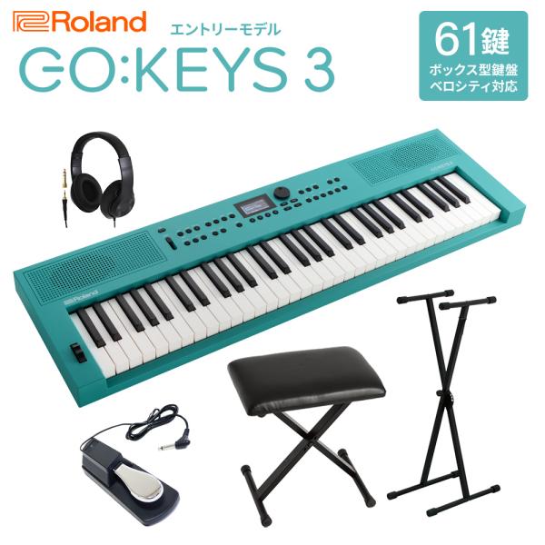 Roland ローランド GO:KEYS3 TQ ポータブルキーボード 61鍵盤 ヘッドホン・Xスタ...