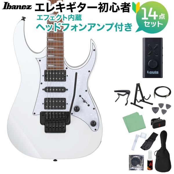 Ibanez アイバニーズ RG450DXB WH エレキギター初心者14点セット ヘッドホンアンプ...