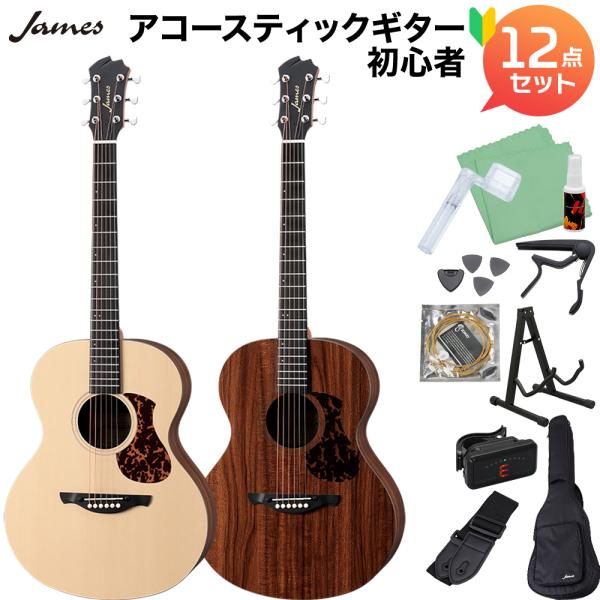 James ジェームス J-100A アコースティックギター初心者12点セット ギグケース付き 小ぶ...