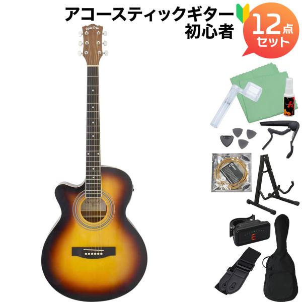 Sepia Crue セピアクルー EAW-01 LH VS アコースティックギター初心者12点セッ...