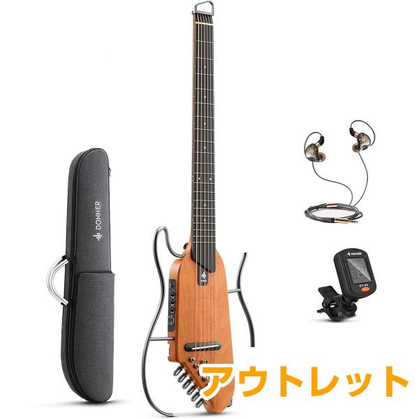 Donner ドナー HUSH-I サイレントアコースティックギター 初心者セット イヤホン対応 ケ...